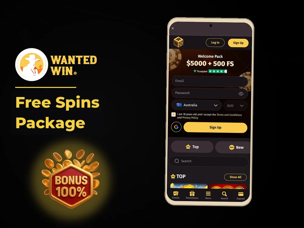 wanted win - Free Spins Package