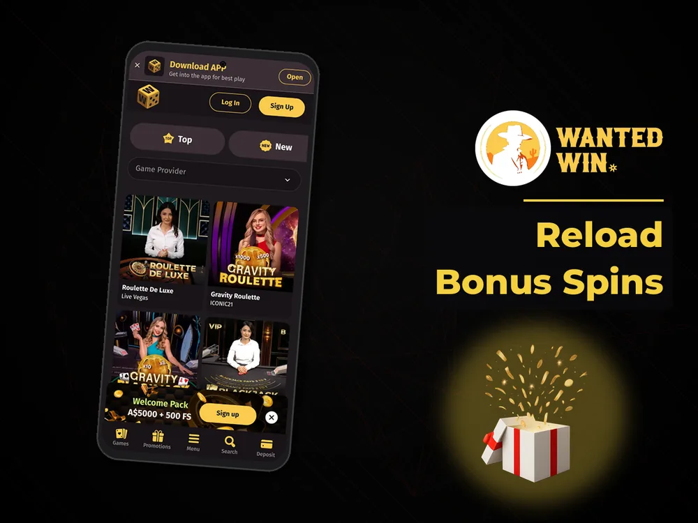 wanted win - Reload Bonus Spins