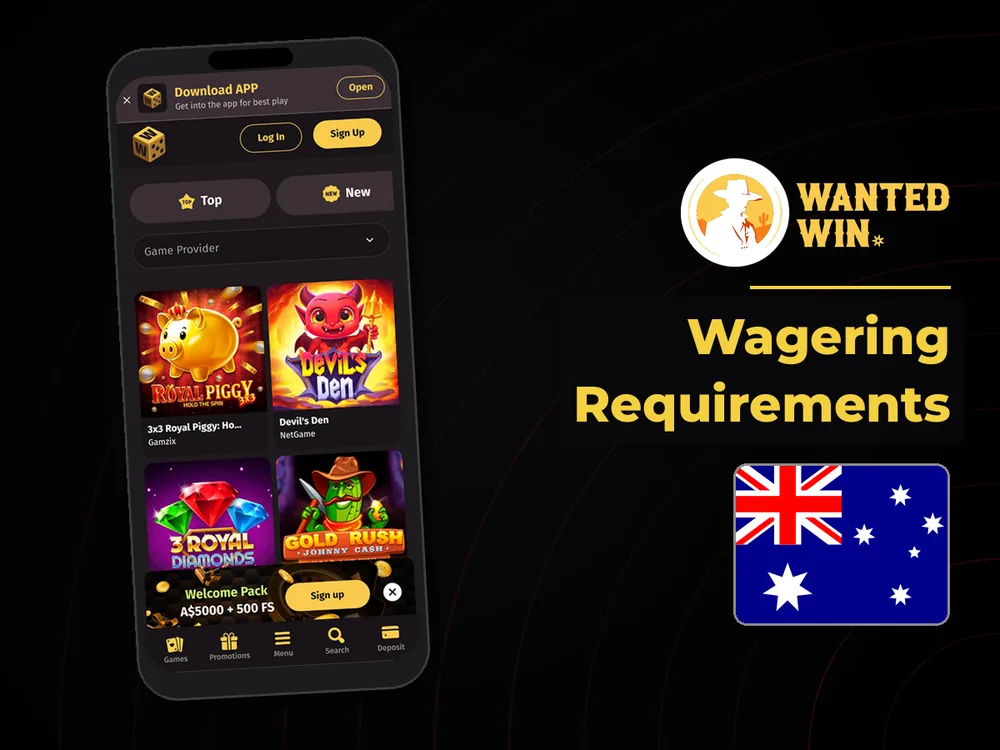 wanted win - Wagering Requirements