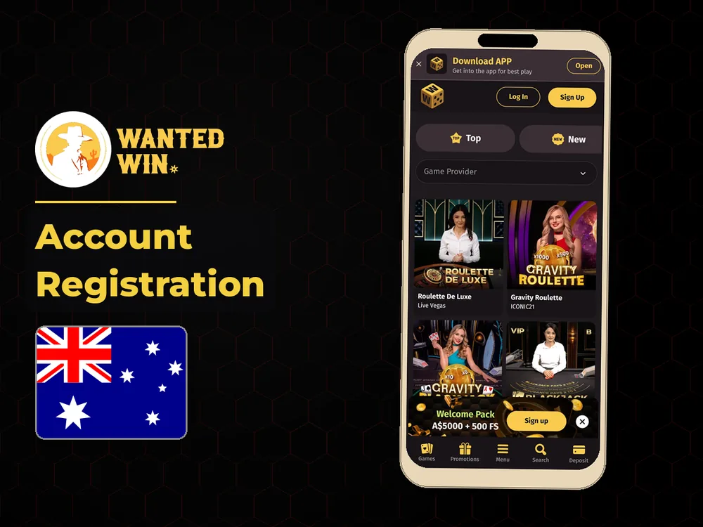 wanted win - Account Registration