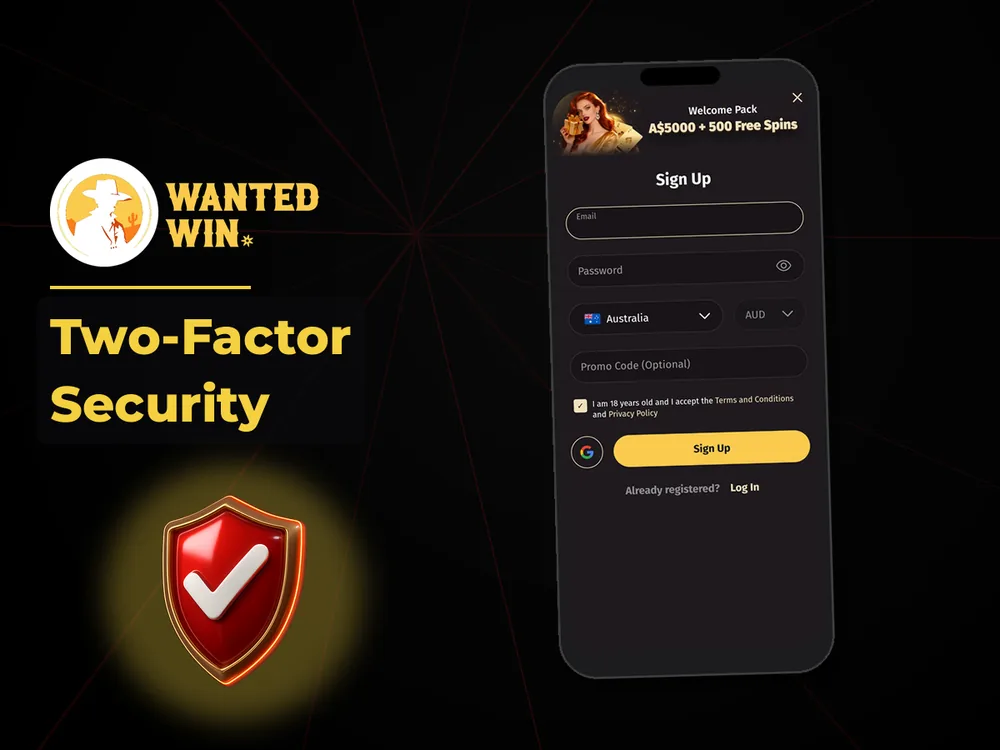 wanted win - Two-Factor Security