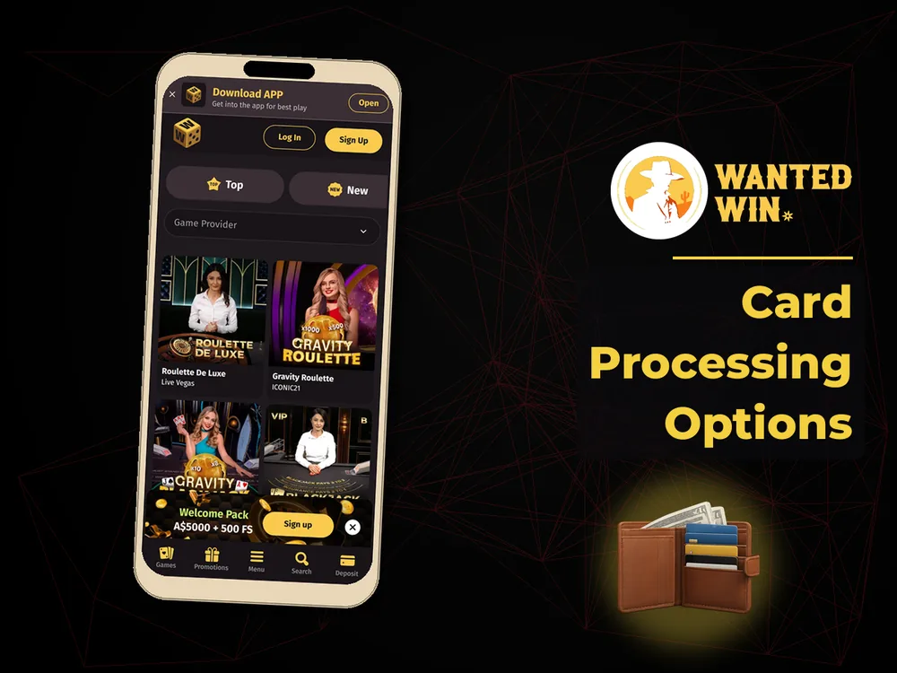 wanted win - Card Processing Options