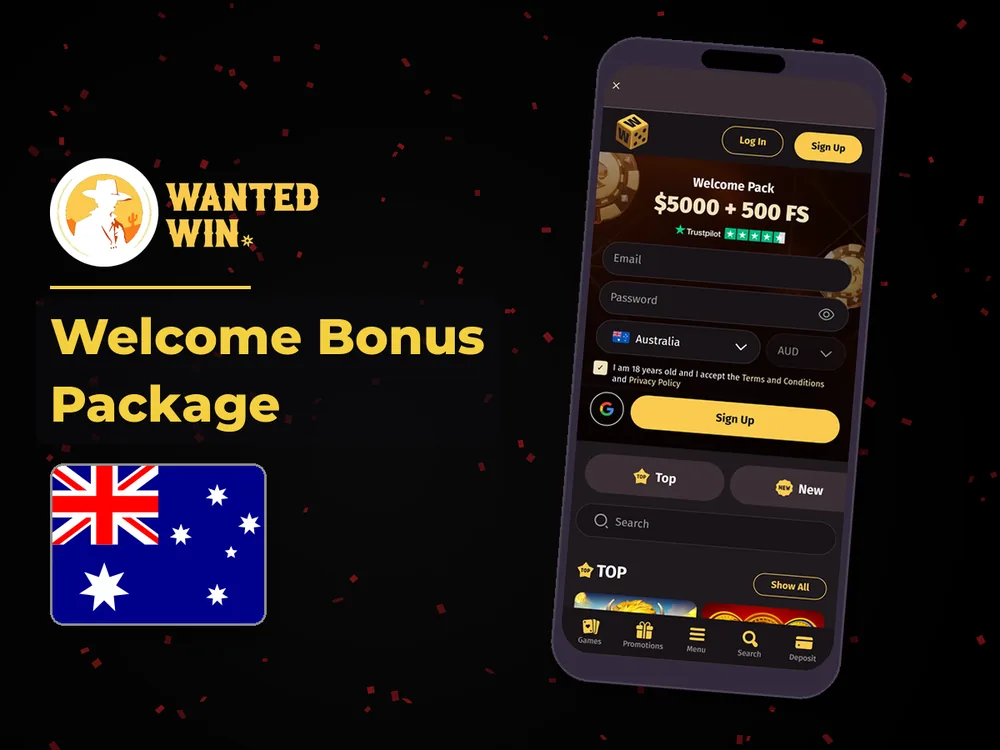 wanted win - Welcome Bonus Package