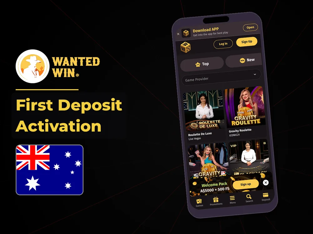 wanted win - First Deposit Activation