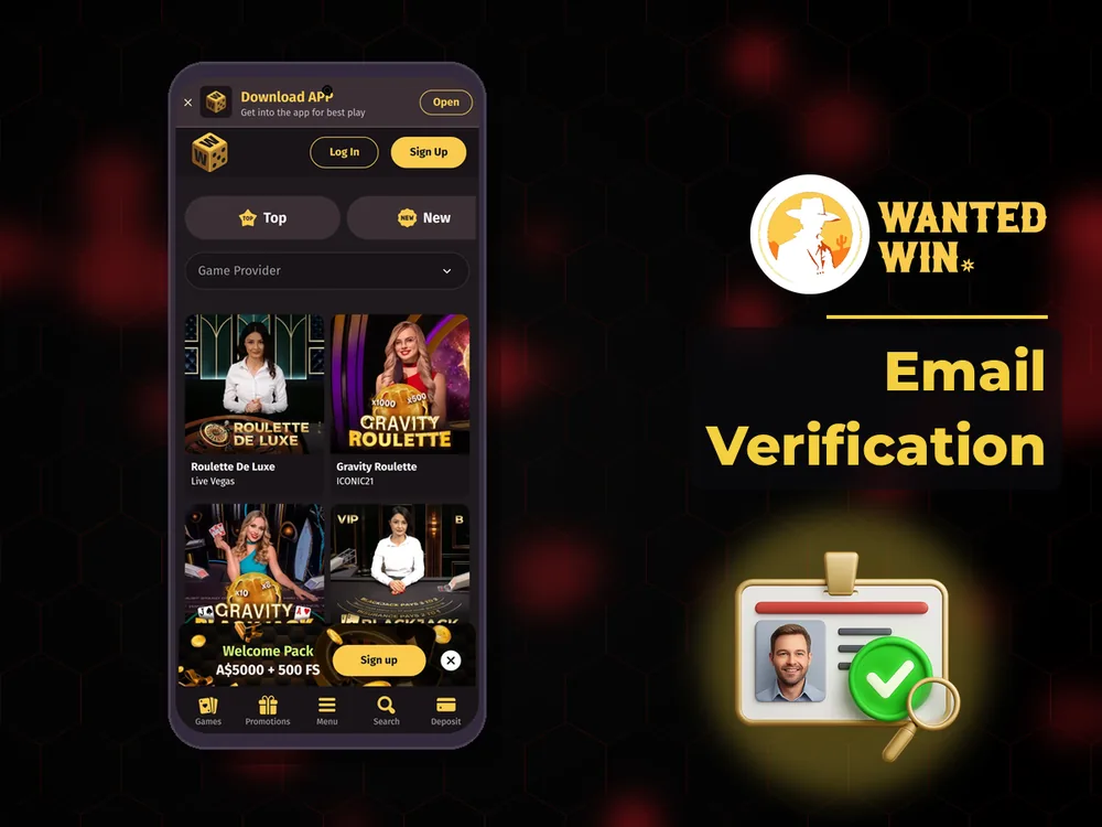 wanted win - Email Verification