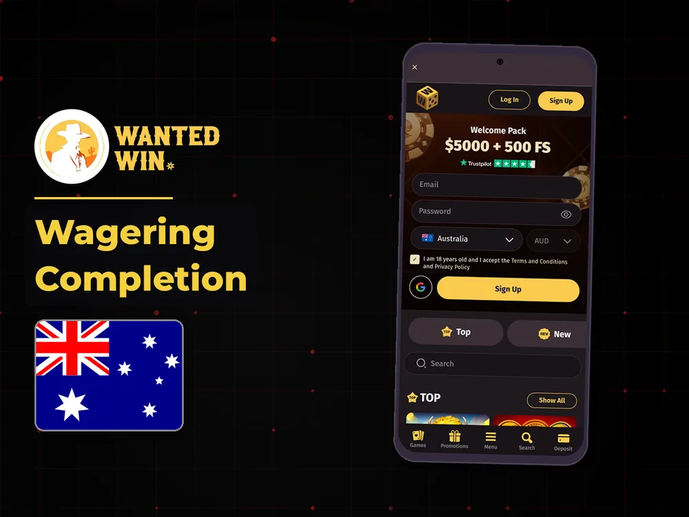 wanted win - Wagering Completion