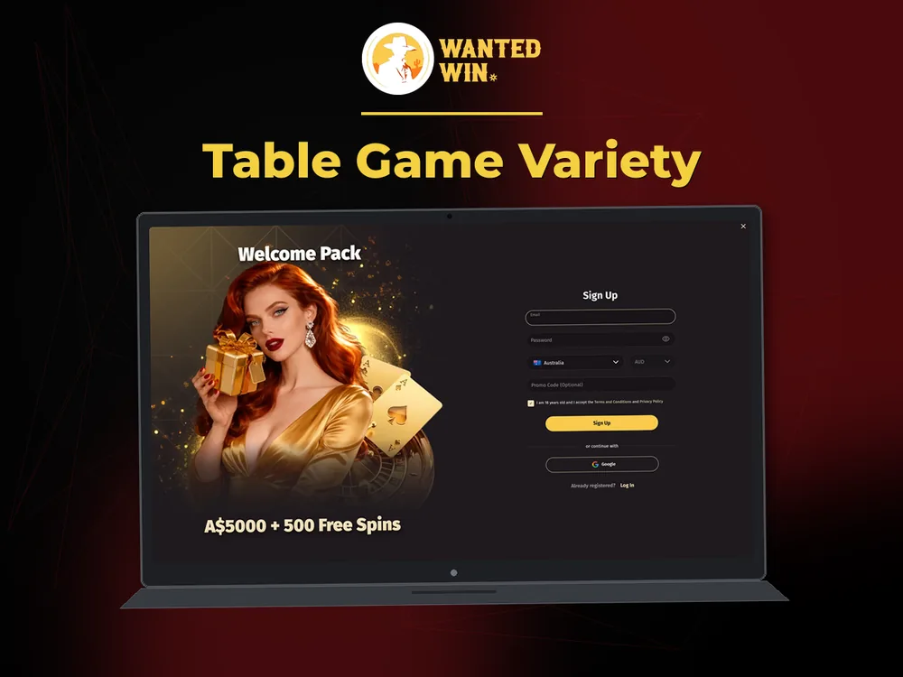 wanted win - Table Game Variety