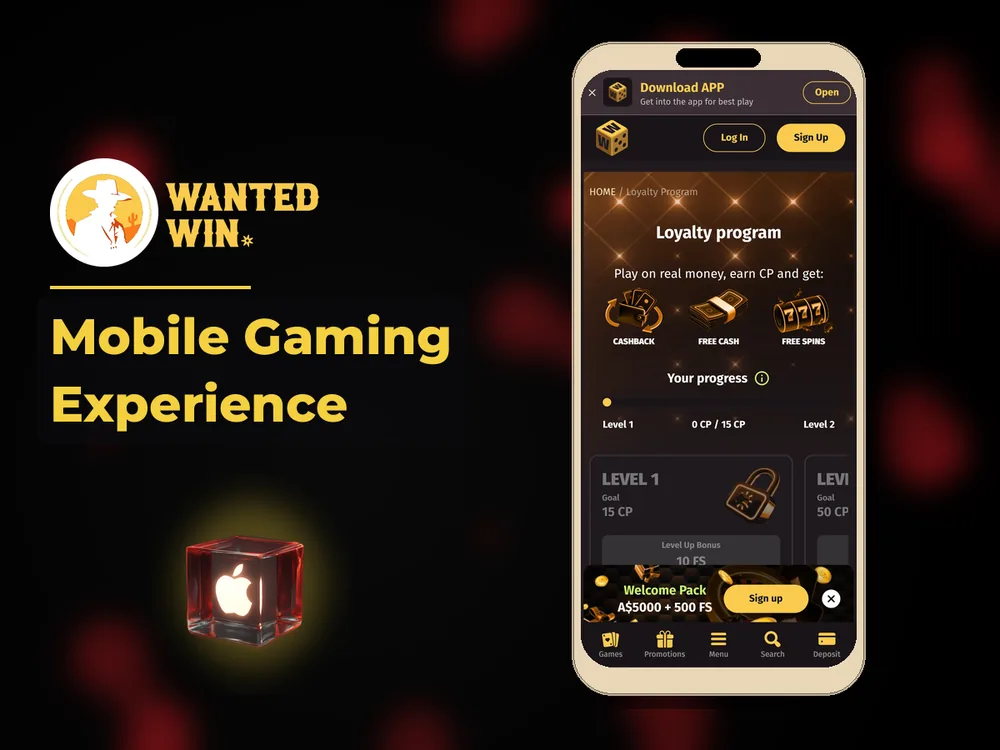 wanted win - Mobile Gaming Experience