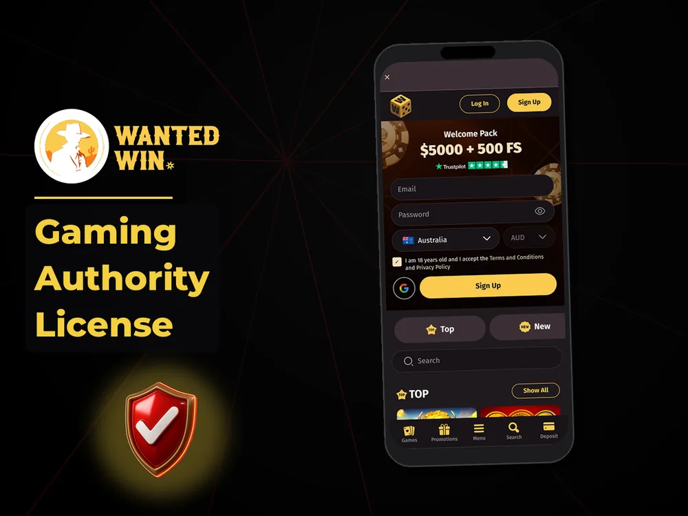 wanted win - Gaming Authority License