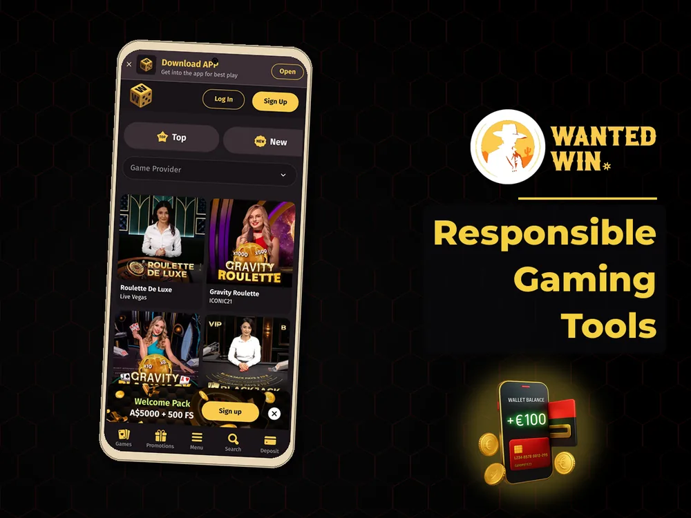 wanted win - Responsible Gaming Tools